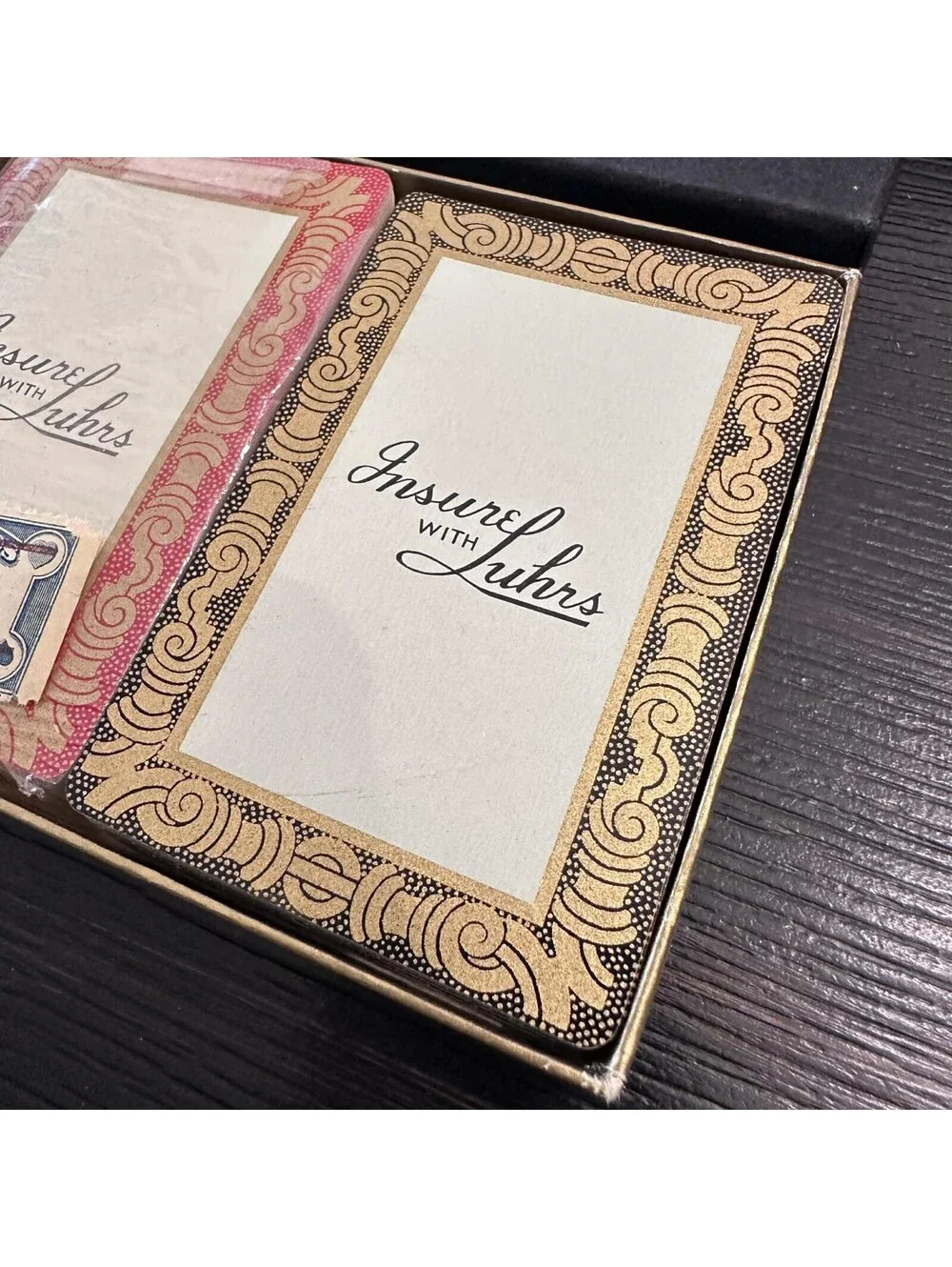 Vintage Pavey Playing Cards 2 Deck Set Complete With Jokers Embossed Advertising